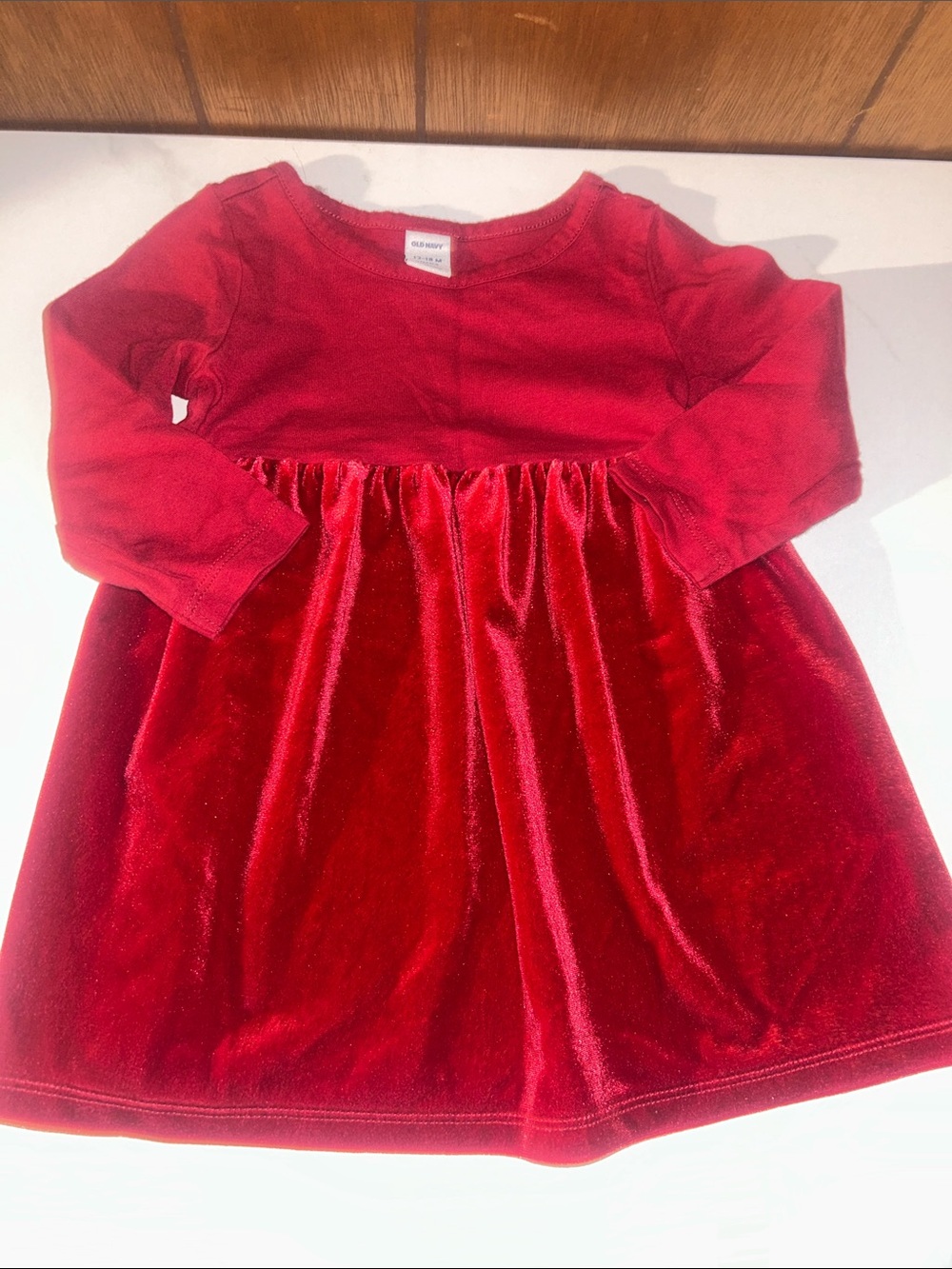 5/$20 Old Navy | Red Velvet Long-Sleeve Dress